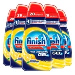Finish All In One Dishwasher Gel | Scent : LEMON| Size: 700ml, PACK OF 5 |Fast Dissolving Gel for Sparkling Clean Dishes